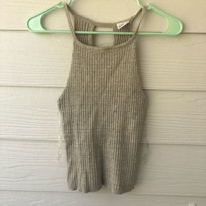 High neck sweater crop top